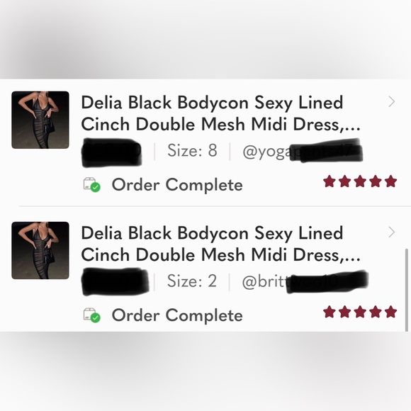 Delia Black Bodycon Sexy Lined Cinch Double Mesh Midi Dress, Little Black Dress - Picture 9 of 9